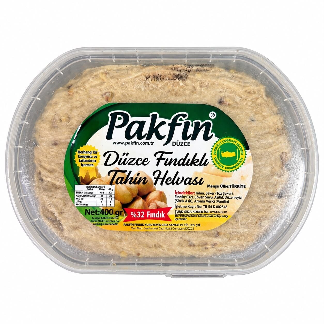 DÜZCE FINDIKLI TAHİN HELVASI 400  GR